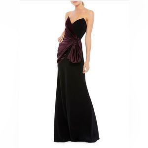 Mac Duggal Two-Tone Draped Trumpet Gown